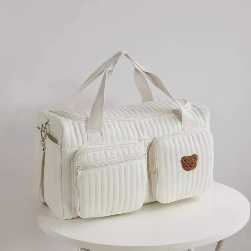 Beige diaper bag