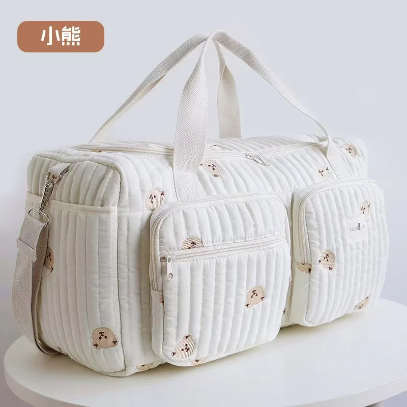 Beige diaper bag