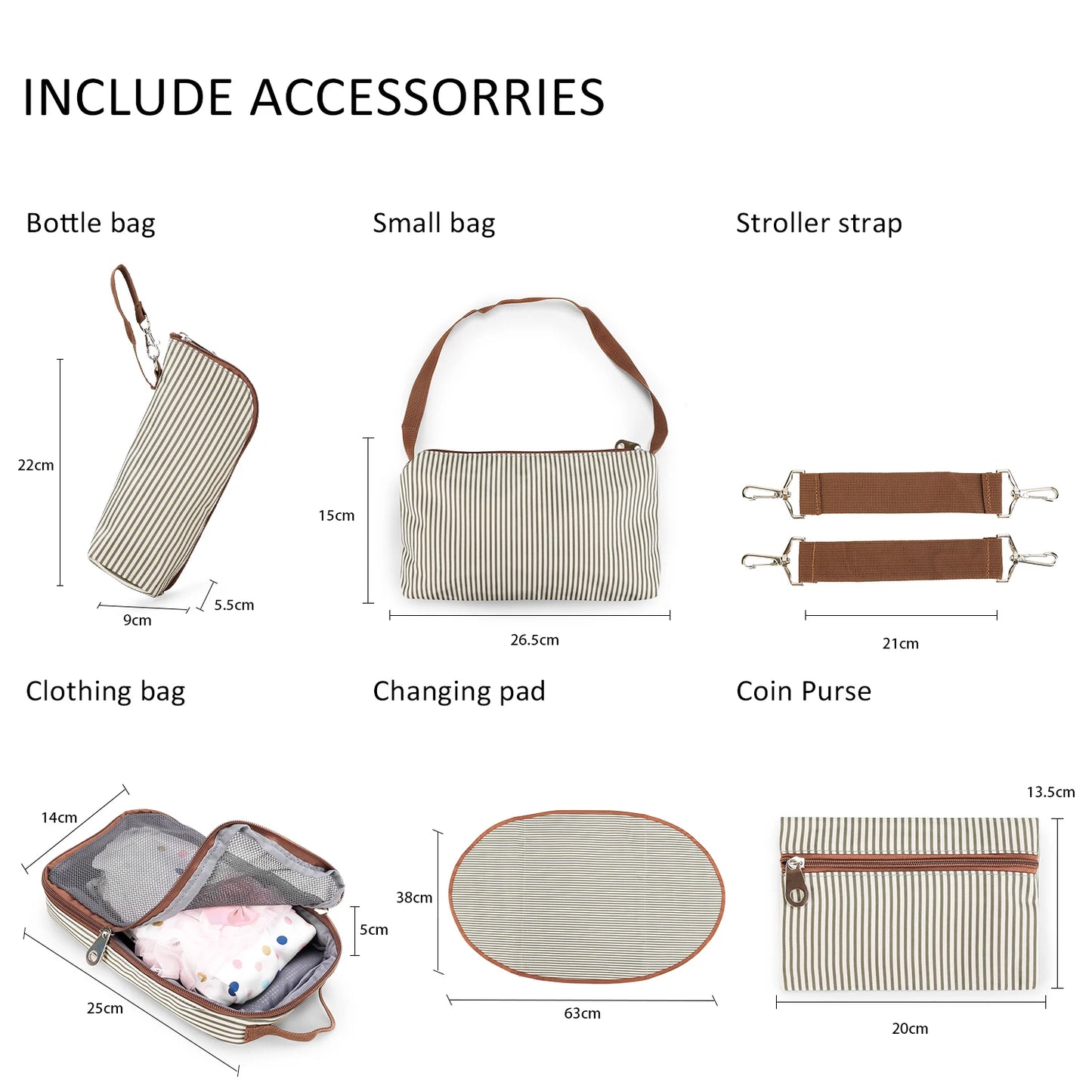 Sac a langer 5 pièces