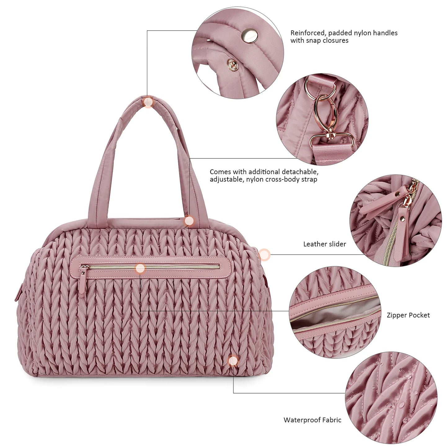 Pink diaper bag