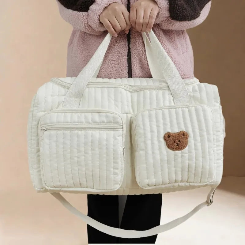 Beige diaper bag