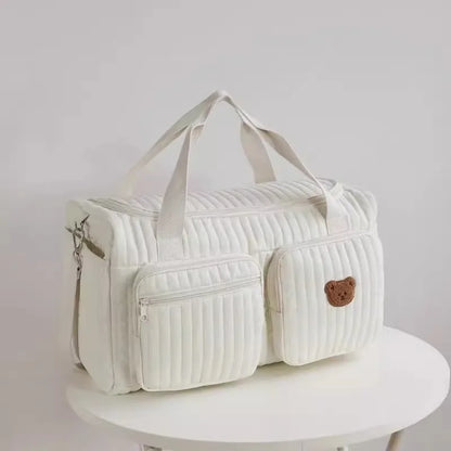 Beige diaper bag