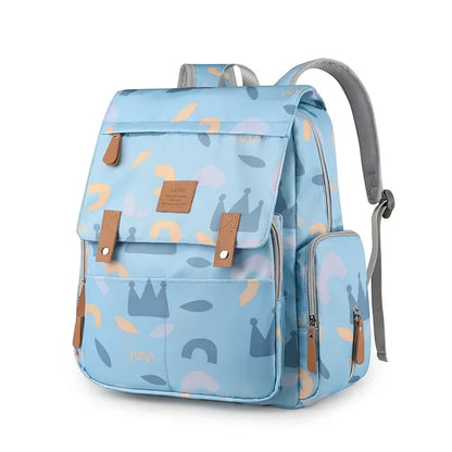 Waterproof backpack diaper bag