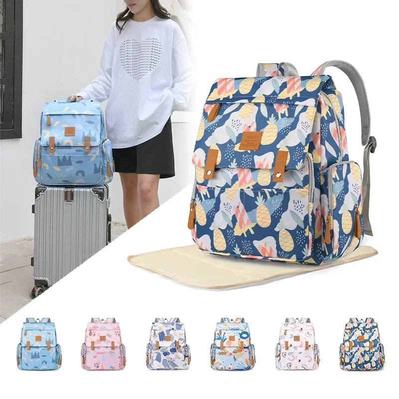 Waterproof backpack diaper bag